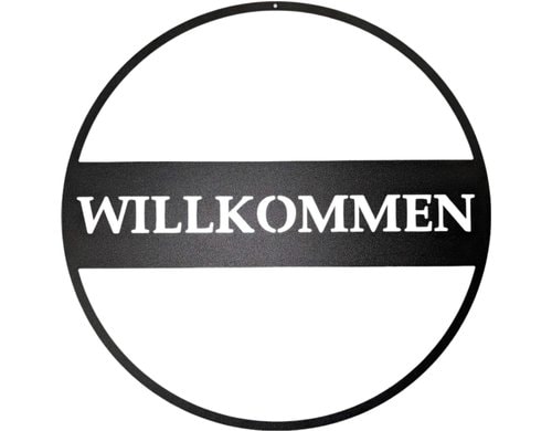 Chalet Willkommensring rund 35x35x1cm schwarz