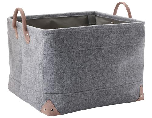 Aquanova Korb Lubin, Silbergrau,40x40x30 cm 50% CO, 50% PES, Ledergriffe & Ecken