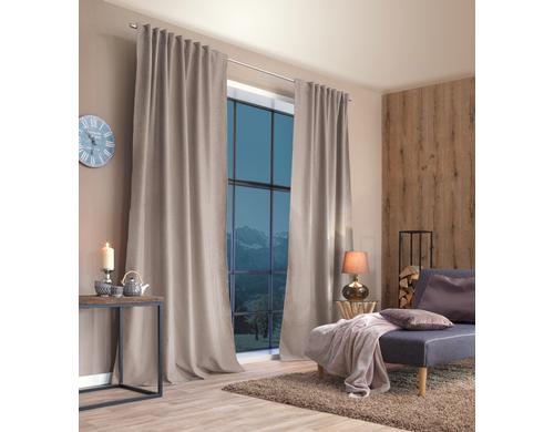Stotz Fertigvorhang mit Faltenband Deko Thermo, Samedan 135 x 225 natur, 100% PES