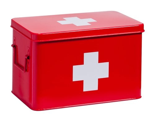Zeller Present Medikamentenbox Metall, 32x19.5x20 cm, Rot