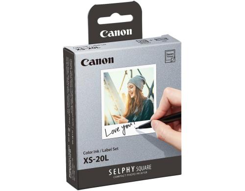 Canon Farbtinte/Papier-Set XS-20L, 72x85mm, 20 Stück, selbstklebend/ablösbar