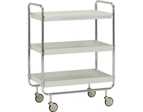 House Doctor Bartrolley Roll, Silber-Weiss 62x38x85 cm (LxBxH), Stahl