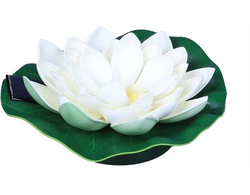 Dameco LED Solar Seerose weiss 1 LED warmweiss, DM 17 cm