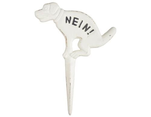 Esschert Design Stecker Hundeklo Nein Gusseisen, Weiss, 22.5 x 1.2 x 31.5 cm