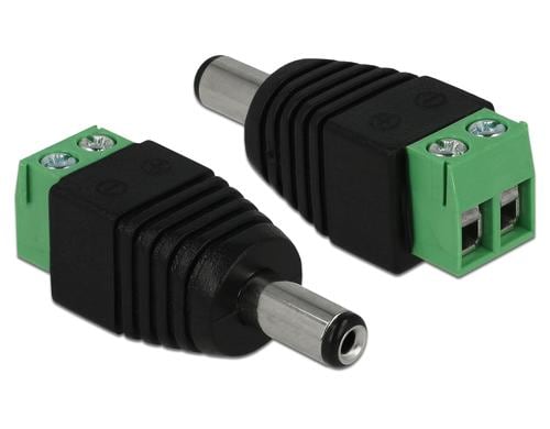 Delock Adapter DC, 5,5 x 2,1mm Stecker Terminalblock, 2 Pin