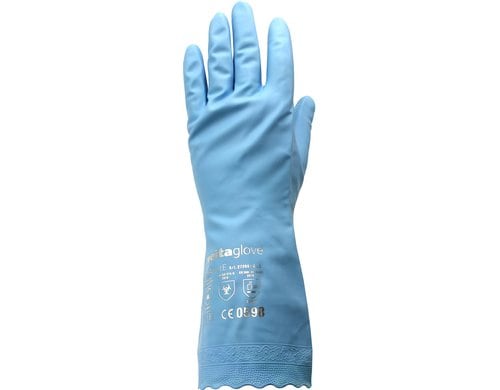 Reinigungshandschuh M, blau blau, vinyl