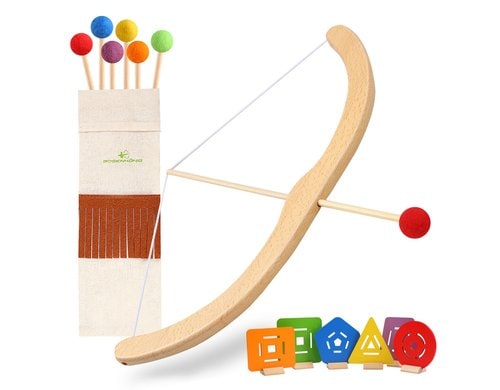 Bogenkönig Holzset Pfeilbogen 6 Pfeile Pfeil + Bogen mit 6 Pfeilen + Zielscheiben