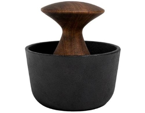 Crushgrind Mörser KIRUNA Gusseisen / Akazienholz, 9cm