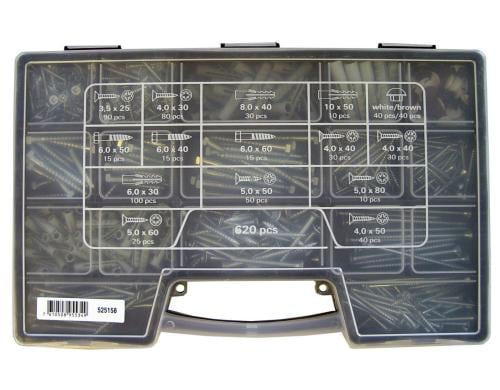 Ferronorm Schrauben-und Dübel Koffer 620 Stk.