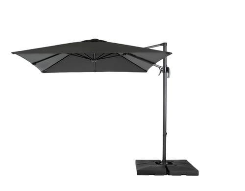 COCON Sonnenschirm Aluminium, hängend Grau, 250x250cm, 200Gr UV50