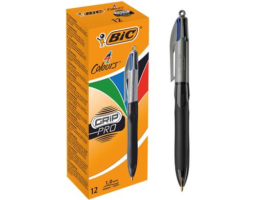 Bic 4 My Colours Kugelschreiber Grip Pro Box à 12 Stk.