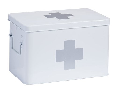 Zeller Present Medikamentenbox Metall, 32x19.5x20 cm, Weiss