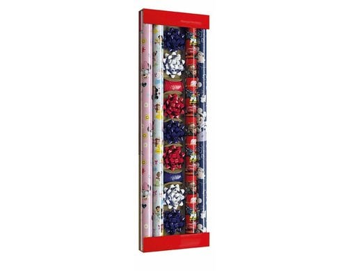 B+C Geschenkpapier-Set Kids 4 Rollen à 70 x 200 cm, 7 Sterne, Band