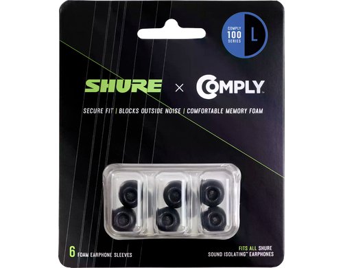 Shure EACYF1-6L Schaumstoff-Ohrpassstücke, schwarz