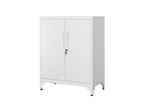 Songmics Kommode Weiss aus Stahl 80x40x90 cm (BxTxH)
