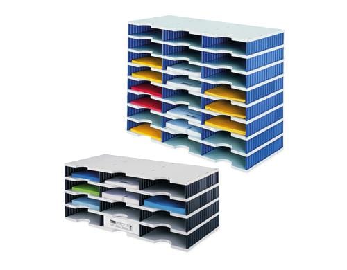 Styro Ablagesystem Styrodoc Trio 24 Fächer / 8 Etagen, Boden hellgrau