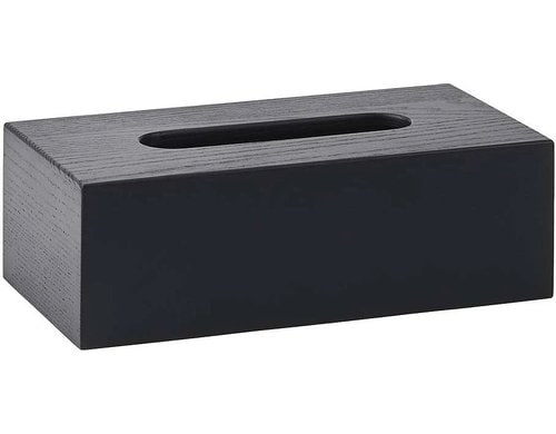 Aquanova Kosmetiktücherbox Cole, Schwarz 28x12x36 cm, Eschenholz, mattlackiert