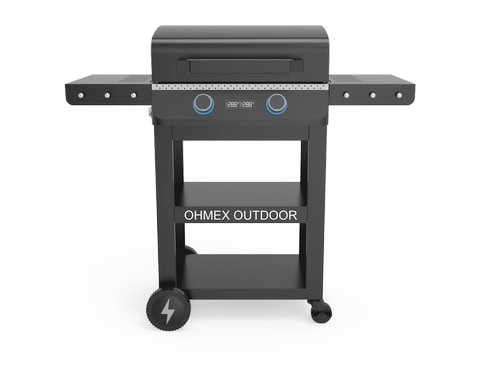ELEKTRISCHER GRILL MIT 2 BRENNER LED-BELEUCHTUNG. 2300 W