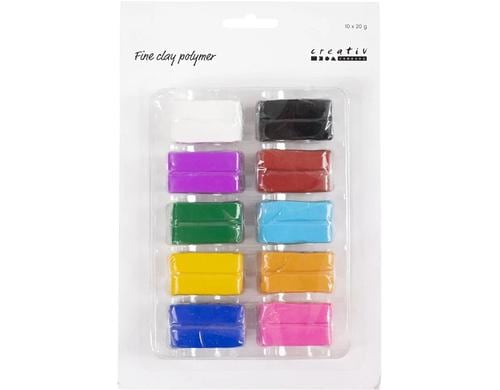 Creativ Company Fineclay/Polymerton Sortierte Farben, 10x20 g