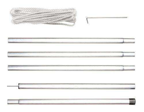 Perel Stangensatz für Sonnensegel 2.5 m, mit Spannleinen,