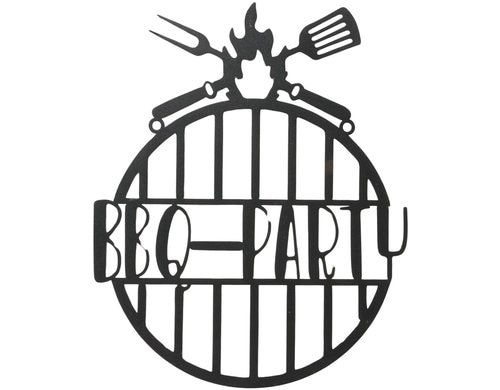 Boltze Wanddeko BBQ Metall, 33.5 x 41 cm