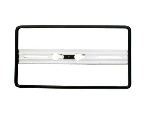 Nummernrahmen, schwarz, 30 × 16 cm Als Fix- und Wechselhalter, aus Aluminium