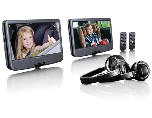 Lenco DVP-1046BK, Portabler DVD-Player 2 Stück, 10, Remote, Kopfhörer, Halterung