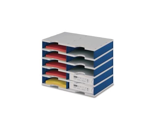Styrodoc duo Standard-Einheit 10 Fächer blau,hellgrau