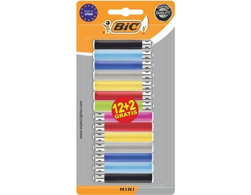BIC J25 Mini Reibradfeuerzeuge assortiert - 14er Pack