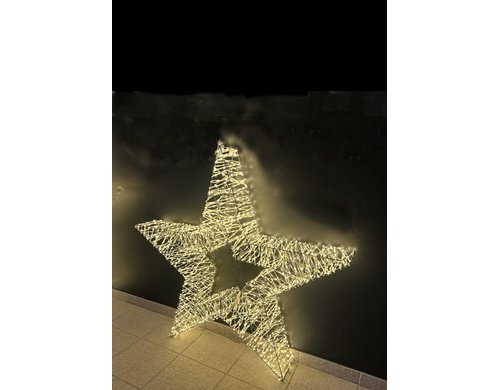 Dameco LED Stern Metall 11x90cm 1500 LED ww, inkl.Timer 6/18h, IP55