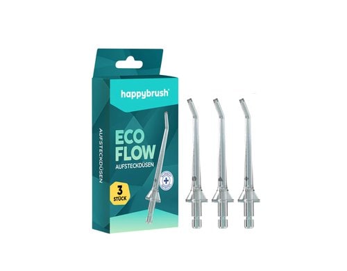 happybrush Ersatz-Aufsteckdüsen ECO FLOW 3 Stück, transparent