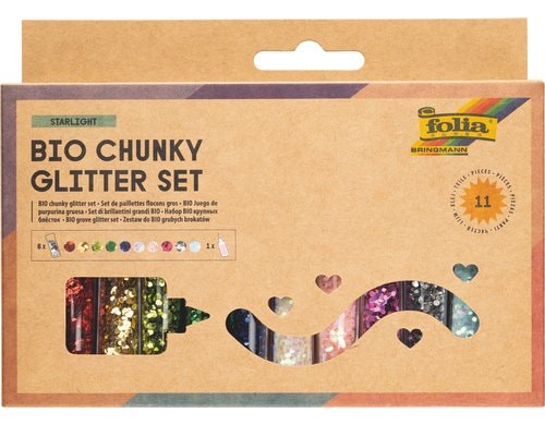 Folia Glitter Set Starlight Bio, Chunky, 11-teilig, Mehrfarbig