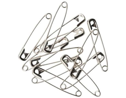 Glorex Sicherheitsnadeln 45 mm Silber nickelfrei, 12 Stück