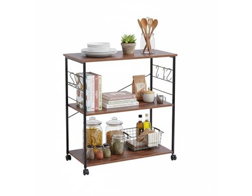 relaxdays Küchenwagen mit 3 Ablagen MDF, China