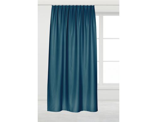 Casa Leon Fertigvorhang Verdunklung, Blau 135x245 cm, 1er Faltenband, 100% Polyester