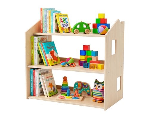 relaxdays Kinderregal Hausform Grösse: H x B x T: ca. 59 x 61 x 39 cm
