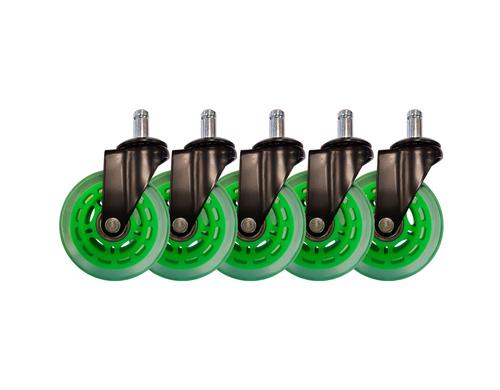 LC-POWER Gaming Stuhlrollen 5er Set. grün