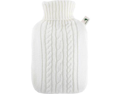 Frosch Wärmflasche PVC Strickbezug weiss 1.8 l