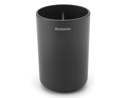 Brabantia Zahnputzbecher ReNew Dark Grey H: 11cm,  B: 7.6cm, L: 7.6cm
