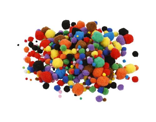 Creativ Company Pompons 5-40 mm, 150 Stück farbig assortiert