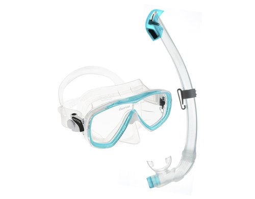 CRESSI, Estrella + Seal Dry Snorkel Combo C CLEAR/AQUAMARINE