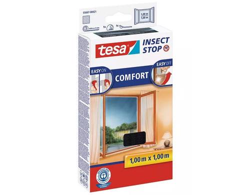 Tesa Fliegengitter - Set 2x COMFORT für Fenster. 1m x 1m