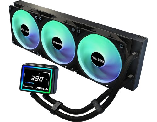 ASRock Challenger 360 Digital Liquid CPU Cooler, 3.4 Disp., 3x120mm ARGB