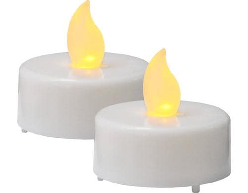Star Trading LED Teelicht 2er Pack Paulo 0.06W, IP20, Weiss