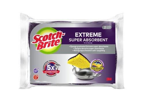 3M Scotch-Brite Schwamm Extreme Inhalt 2 Stück, Naturfaser, sehr saugfähig