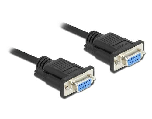 Delock Seriell Kabel,DB9 Buchse-Buchse Nullmodem, Full Handshaking, schwarz, 2m