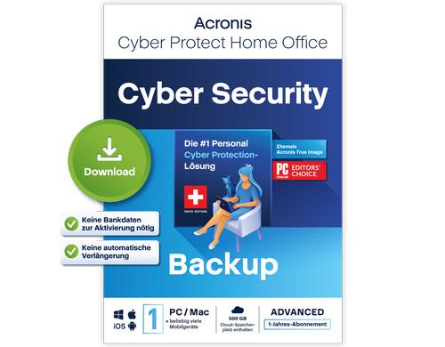 Cyber Protect Home Office Advanced ESD, Subscription, 1yr, 1 PC, 500GB