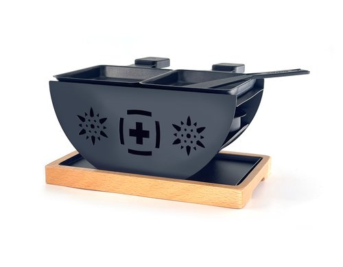 Heidi Cheese Line Raclette FLOWER 2p 2 Pfännchen, 2 Spachtel, 6 Kerzen,2 Halter