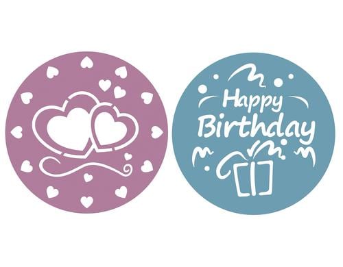 Zenker Kuchen Deko Schablonen Ø ca.255mm, 2Stk.