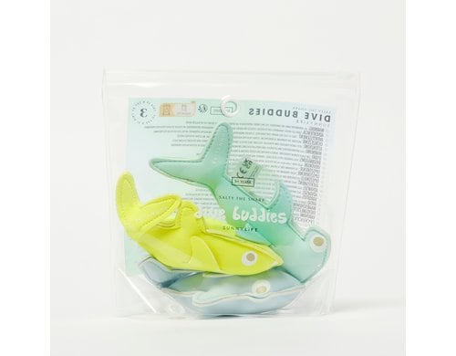 Salty the Shark Dive Buddies Aqua Neon Yellow , Set of 3